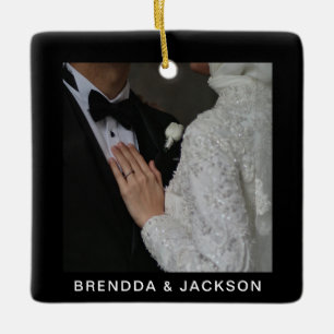 Dhr. Mrs. 1 Fotocollage Eerste Kerstmis Keramisch Ornament