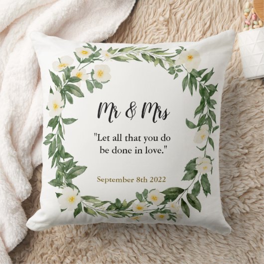 Dhr. & Mrs. Bble scripture bruiloft cadeau Kussen (Deken)