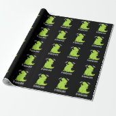 Di-know-saur Grappige Dinosaurus Pun Donker BG Cadeaupapier (Uitgerold)