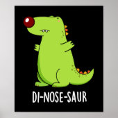 Di-neus-saur Grappige Dinosaurus Pun Donker BG Poster (Voorkant)