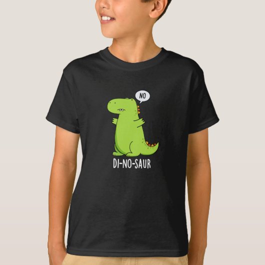 Di-no-saur Grappige Dinosaurus Puns Donker BG T-shirt (Voorkant)
