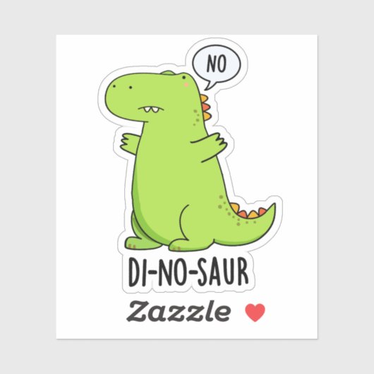 Di-no-saur Grappige Dinosaurus Puns Sticker (Vel)