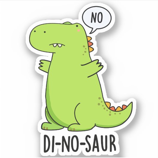 Di-no-saur Grappige Dinosaurus Puns Sticker (Voorkant)