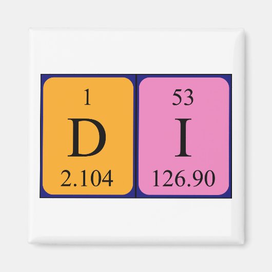 Di nom de table périodique aimant 1 (Devant)