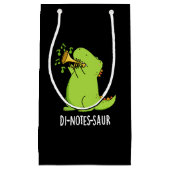 Di-notes-saur Funny Dinosaur Pun Dark BG Klein Cadeauzakje (Voorkant)