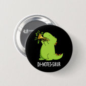 Di-notes-saur Funny Dinosaur Pun Dark BG Ronde Button 5,7 Cm (Voorkant /achterkant)