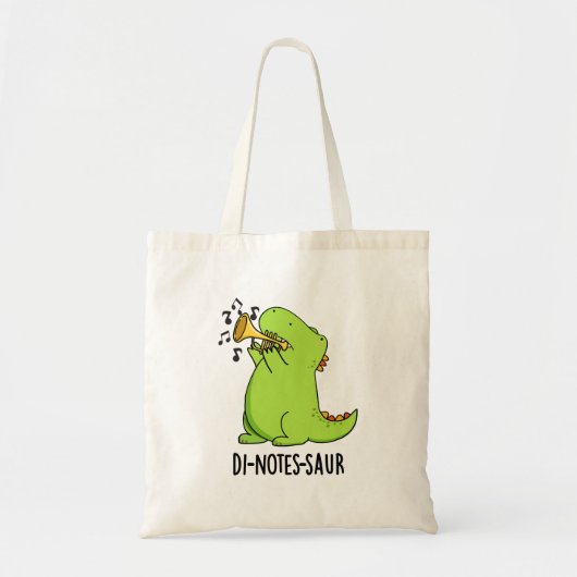 Di-notes-saur Funny Dinosaur Pun Tote Bag (Voorkant)