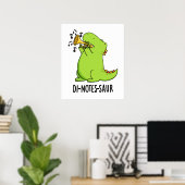 Di-notes-saur Grappige Dinosaurus Woordspeling Poster (Thuiskantoor)