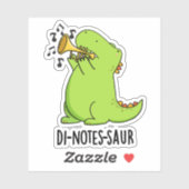 Di-notes-saur Grappige Dinosaurus Woordspeling Sticker (Vel)