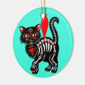 Dia De Los Kerstmis Kat Cute Keramisch Ornament (Links)