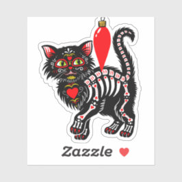 Dia De Los Kerstmis Kat Cute Sticker