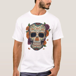 Día de los Muertes-schedel. Mexicaanse Dag van de  T-shirt