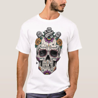 Día de los Muertes schedel. Mexicaanse Dag van de  T-shirt