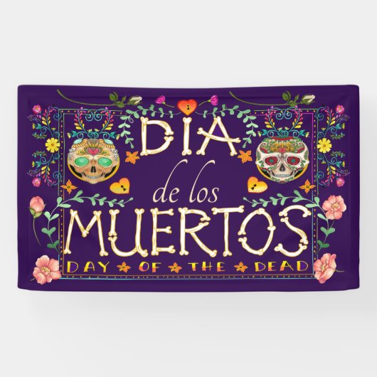 Dia de los Muerto Jour de la bannière morte (Horizontal)