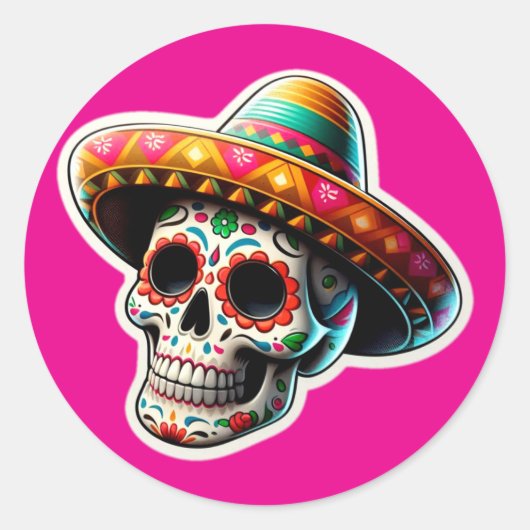 Dia de los Muertos 2 Ronde Sticker (Voorkant)