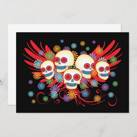 Dia de los Muertos 5x7 uitnodiging (Voorkant / Achterkant)