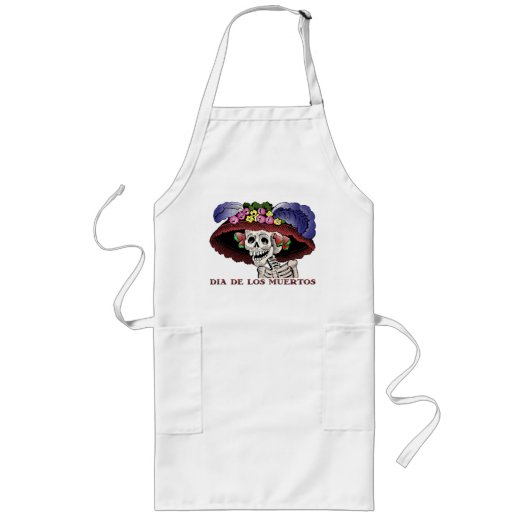 Dia de los Muertos [apron] Lang Schort (Voorkant)