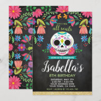 Dia de los Muertos Birthday Uitnodiging