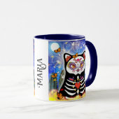 Dia De Los Muertos Black Cat Mok (Voorkant rechts)