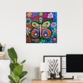 Dia de los Muertos Butterfly Poster (Thuiskantoor)