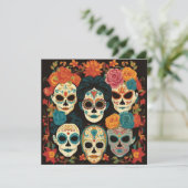 "Dia de los Muertos", Calavera Artistry Hub Kaart (Staand voorkant)