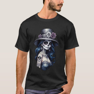 Dia de Los Muertos - Calavera La Catrina Portret T-shirt