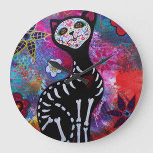 Dia de los Muertos Cat El Gato Lover Grote Klok
