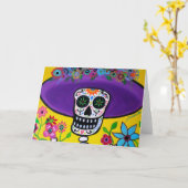 DIA DE LOS MUERTOS CATRINA KAART (Gele Bloem)