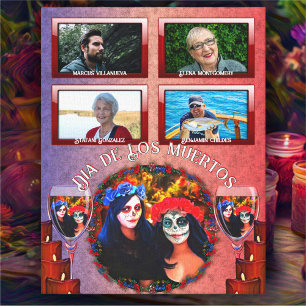 Dia de los Muertos Catrinas Familie Altaar 1718 Ku Canvas Afdruk