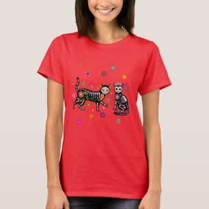 Dia De Los Muertos Cats T-shirt