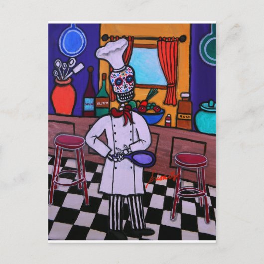 Dia de los Muertos Chef Briefkaart (Voorkant)
