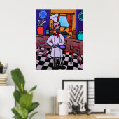 Dia de los Muertos Chef Poster (Thuiskantoor)