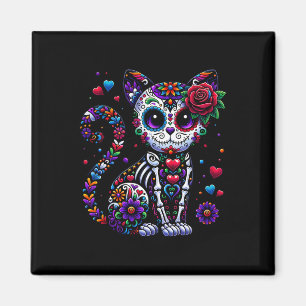 Dia de los Muertos Cinco de Mayo Cat Sugar Skull M Magneet