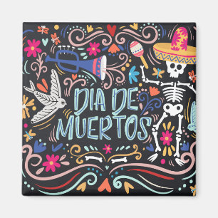 Dia de los Muertos coloré   Magnet
