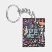 Dia de los Muertos coloré | Porte-clé (Devant gauche)