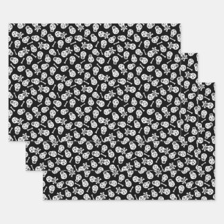 Dia de los Muertos Crânes de papier noir et blanc