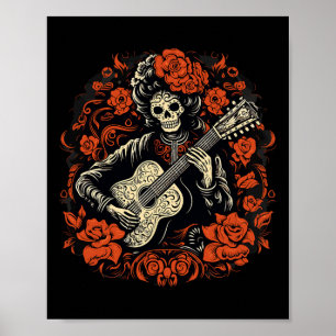 Dia de los Muertos Dag van de Dode Halloween Skele Poster
