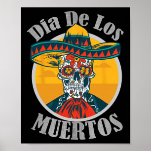 Dia de los Muertos Dag van de dode schedel H Poster