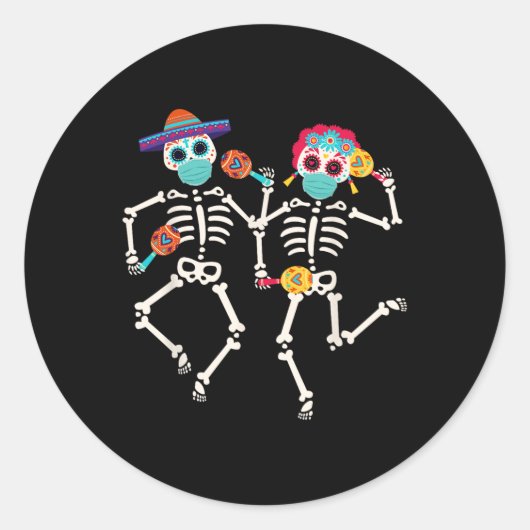 Dia de los Muertos Dag van de dode schedel Ronde Sticker (Voorkant)