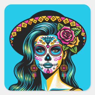 Día de los Muertos Dag van de Dode Stickers