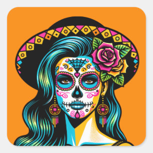 Día de los Muertos Dag van de Dode Stickers
