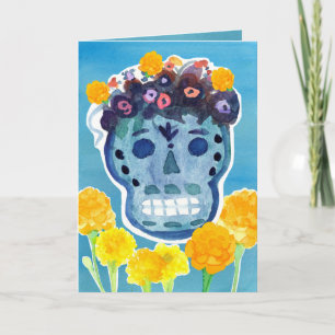 Dia de los Muertos Dag van de Doden Schedel Afrika Kaart