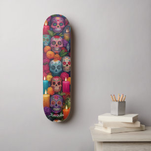 Día de los Muertos (Dag van de Doden) schedels Skateboard