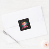 Dia de los muertos dag van de dood vierkante sticker (Envelop)