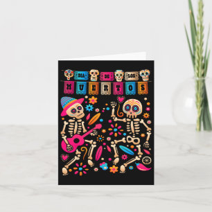 Dia de los Muertos Dag van het dode Mexicaanse ske Kaart