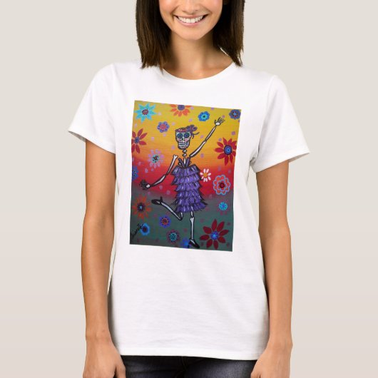 DIA DE LOS MUERTOS DANCING QUEEN T-SHIRT (Voorkant)