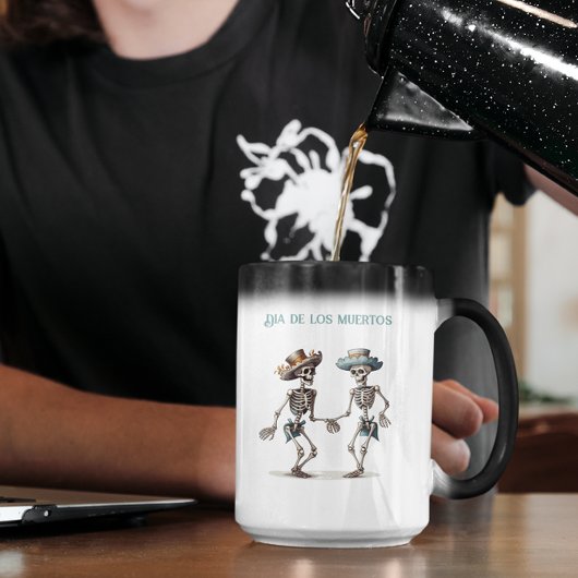 Dia de los Muertos dansende skeletten aanpasbaar Magische Mok