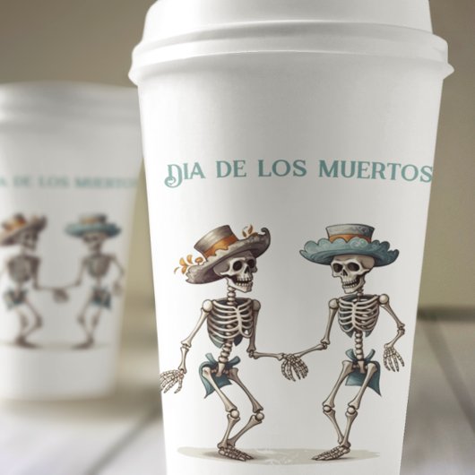 Dia de los Muertos dansende skeletten aanpasbaar Papieren Bekers