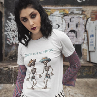 Dia de los Muertos dansende skeletten aanpasbaar T-shirt