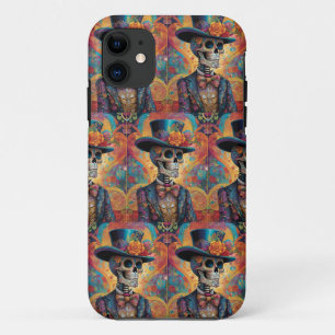 Dia de los Muertos Dapper Skelet iPhone 11 Hoesje